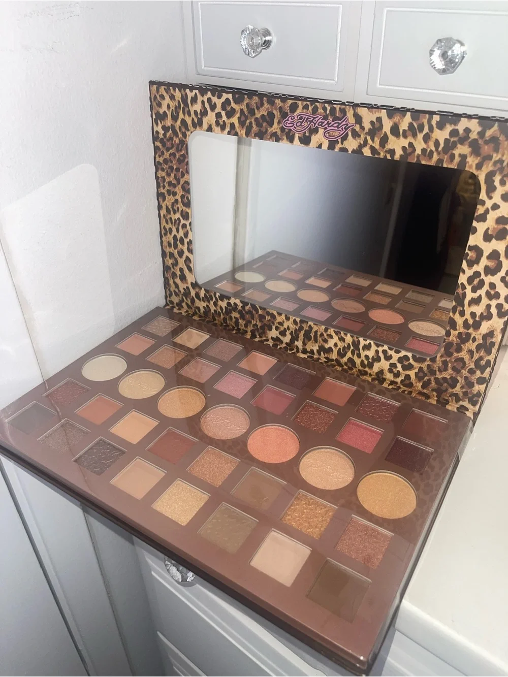 NWT Ed Hardy Leopard Print Eyeshadow Palette — Pink and Gold Accents